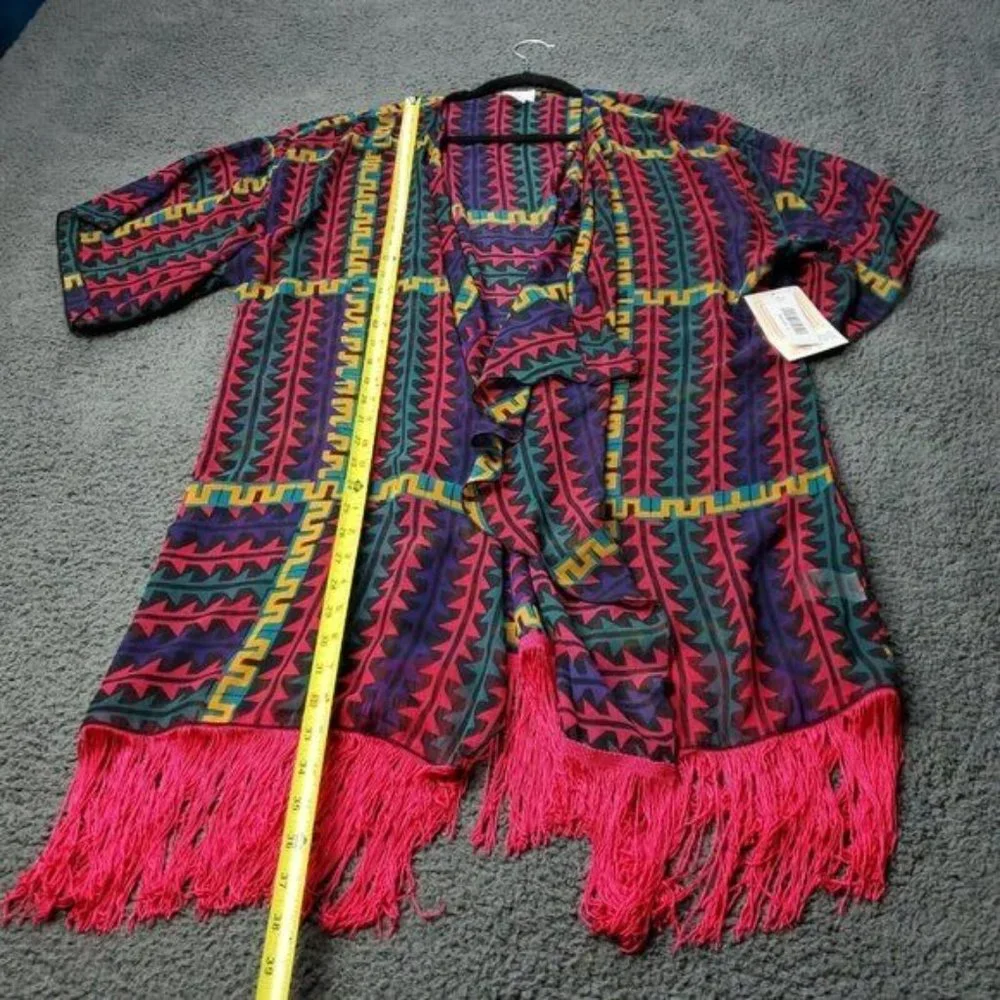 NEW LulaRoe Monroe Kimono Cardigan Womens  L Large‎ Multicolor - Picture 7 of 8